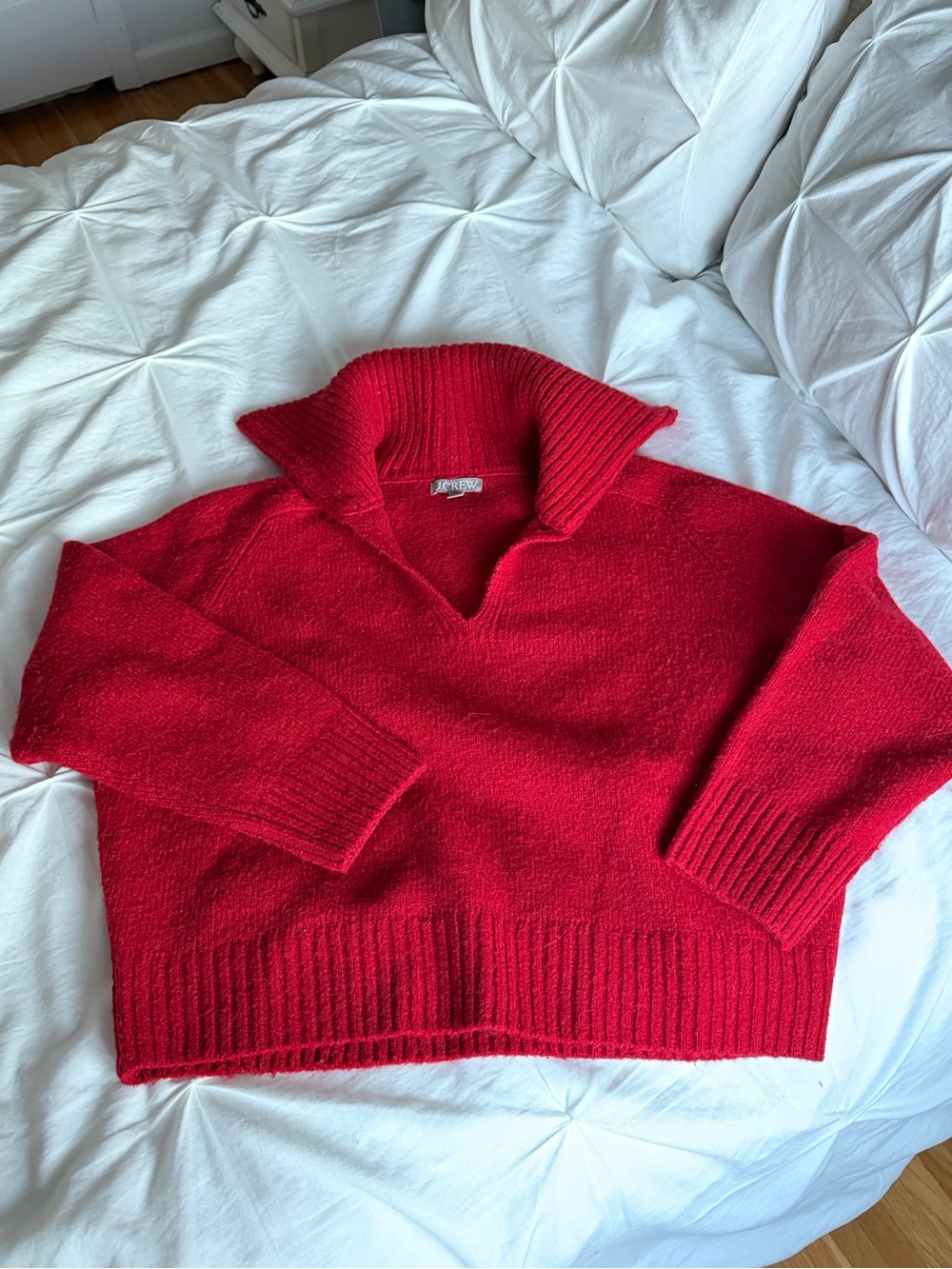 J. Crew Red Cowl Neck Sweater